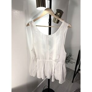 Kimchi Blue open back tank peplum minimalist cool mom breezy cotton fluttery LG